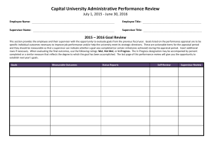 Capital University Administrative Performance Review Employee Name: Employee Title: