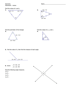 Geometry  Name_______________________________ Homework – review