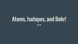 Atoms, Isotopes, and Bohr!