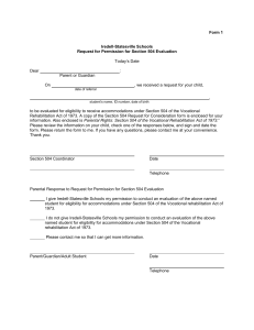 Form 1 Iredell-Statesville Schools Request for Permission for Section 504 Evaluation