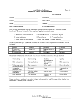 Suspected Disability 504 Referral Form