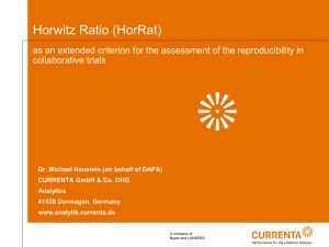 Horwitz Ratio (HorRat) collaborative trials