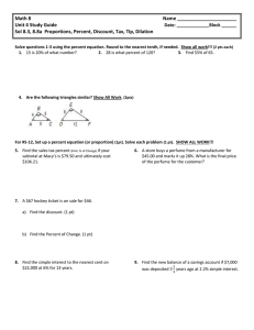 Math 8  Name ______________________ Unit 4 Study Guide