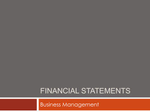 FINANCIAL STATEMENTS Business Management