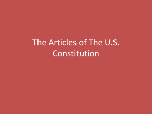 The Articles of The U.S. Constitution