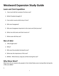Westward Expansion Study Guide Lewis and Clark Expedition