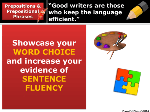 Showcase your and increase your evidence of WORD CHOICE