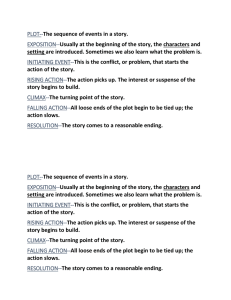 PLOT-- EXPOSITION-- The sequence of events in a story.