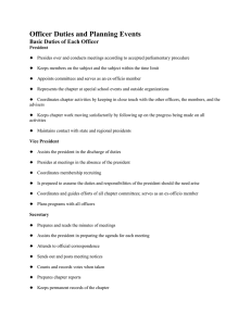 Officer Duties and Planning Events Basic Duties of Each Officer