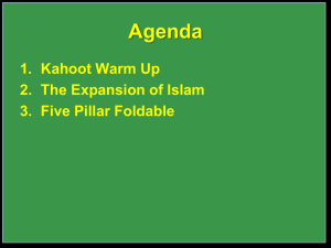 Agenda 1. Kahoot Warm Up 2. The Expansion of Islam