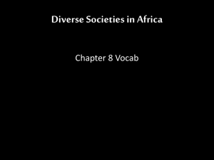 Diverse Societies in Africa Chapter 8 Vocab