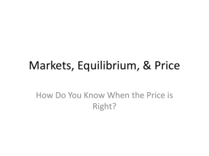 Markets, Equilibrium, &amp; Price Right?