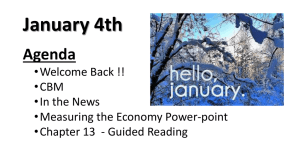 January 4th Agenda •Welcome Back !! •CBM