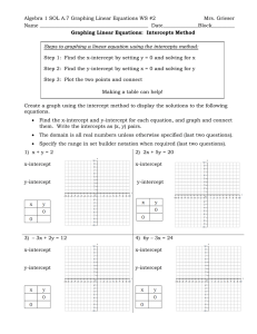 Algebra 1 SOL A.7 Graphing Linear Equations WS #2  ... Name ___________________________________________  Date______________Block_________