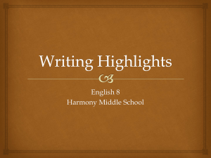 English 8 Harmony Middle School