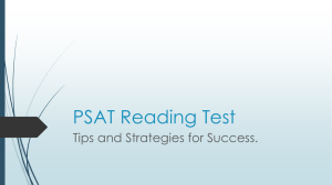 PSAT Reading Test Tips and Strategies for Success.