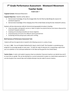 7 Grade Performance Assessment - Westward Movement Teacher Guide th