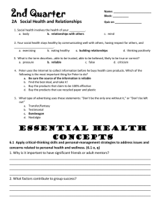 2A   Social Health and Relationships