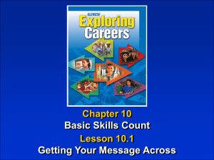 Basic Skills Count Getting Your Message Across Chapter 10 Lesson 10.1