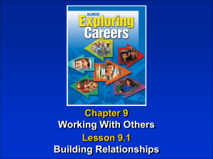 Working With Others Building Relationships Chapter 9 Lesson 9.1