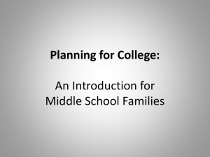 Planning for College: An Introduction for Middle School Families