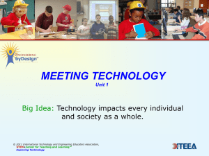 MEETING TECHNOLOGY Big Idea: Technology impacts every individual and society as a whole.
