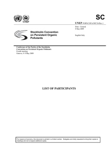 SC  LIST OF PARTICIPANTS UNEP