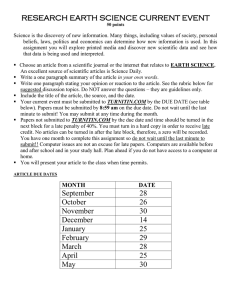 RESEARCH EARTH SCIENCE CURRENT EVENT