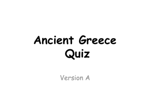 Ancient Greece Quiz Version A