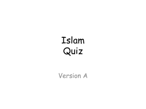 Islam Quiz Version A