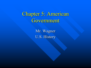 Chapter 5: American Government Mr. Wagner U.S. History