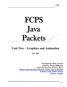 FCPS Java Packets Unit Two – Graphics and Animation