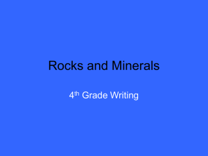 Rocks and Minerals 4 Grade Writing th