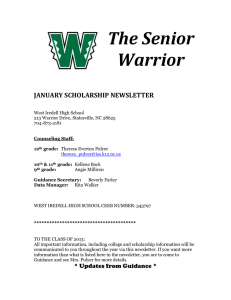 The Senior Warrior  JANUARY SCHOLARSHIP NEWSLETTER