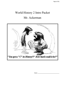 World History 2 Intro Packet Mr. Ackerman 1