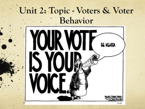 Unit 2: Topic - Voters &amp; Voter Behavior