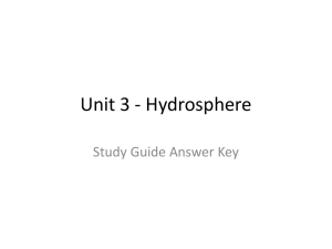 Unit 3 - Hydrosphere Study Guide Answer Key