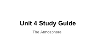 Unit 4 Study Guide The Atmosphere