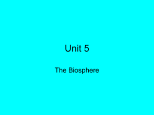 Unit 5 The Biosphere