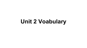 Unit 2 Voabulary