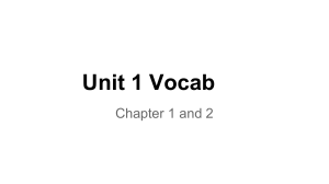 Unit 1 Vocab Chapter 1 and 2