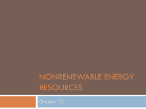 NONRENEWABLE ENERGY RESOURCES Chapter 12