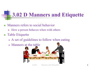 3.02 D Manners and Etiquette