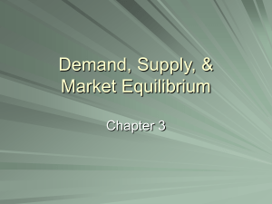 Demand, Supply, &amp; Market Equilibrium Chapter 3