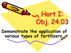 Hort I: Obj. 24.03 Demonstrate the application of various types of fertilizers.