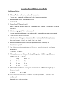 Conceptual Physics Mid-Term Review Packet Ch.2 Linear Motion