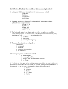 Ch. 16 Review. (50 points). Show work for credit even...  1.  A change in 40 dB sound intensity level... (a) 40 times