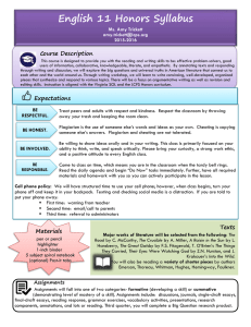 English 11 Honors Syllabus ourse Description  Ms. Amy Trickett