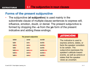 The subjunctive in noun clauses Forms of the present subjunctive