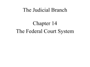 The Judicial Branch Chapter 14 The Federal Court System